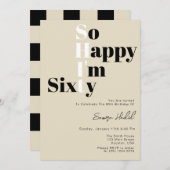 Zo blij dat ik 60 stoutmoedige Beige 60ste verjaar Kaart (Voorkant / Achterkant)