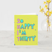 Zo blij dat ik dertig ben, lees tussen de regels kaart (Gele Bloem)