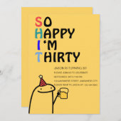 Zo blij dat ik dertig grappige verjaardagsfeestje  kaart (Voorkant / Achterkant)