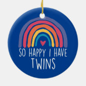 Zo blij dat ik een tweeling heb van Raibow Parent  Keramisch Ornament (Achterkant)