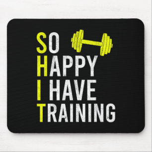 Zo blij dat ik heb training bodybuilding sportscho muismat