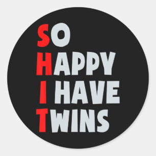 Zo blij dat ik twee keer een grappige ouders heb,  ronde sticker