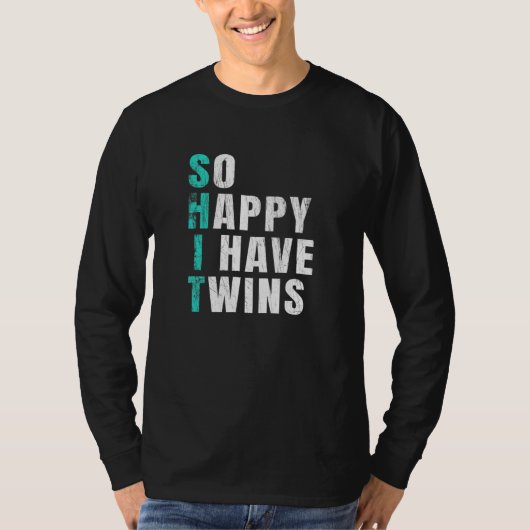 Zo blij dat ik tweeling moeder zwangerschap heb t-shirt (Voorkant)