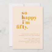 Zo blij dat ik vijftig ben |Oranje mosterd Kaart (Voorkant)