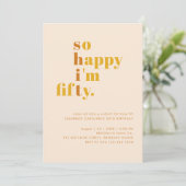 Zo blij dat ik vijftig ben |Oranje mosterd Kaart (Staand voorkant)