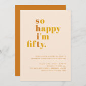 Zo blij dat ik vijftig ben |Oranje mosterd Kaart (Voorkant / Achterkant)