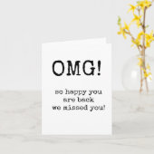 Zo blij dat je terug bent, we hebben je gemist kaart (Gele Bloem)