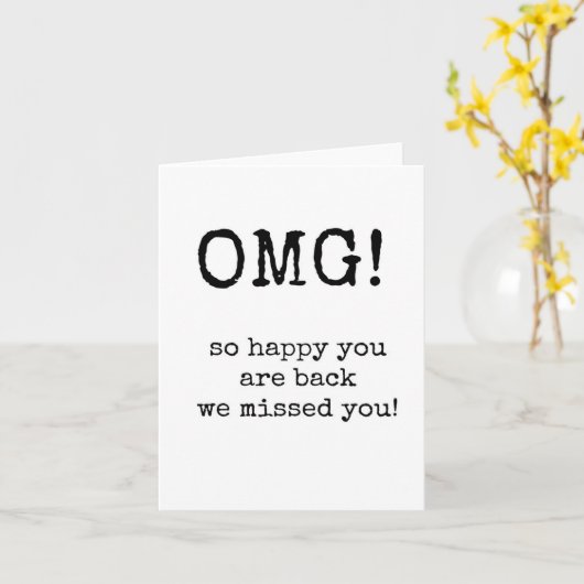 Zo blij dat je terug bent, we hebben je gemist kaart (Gele Bloem)