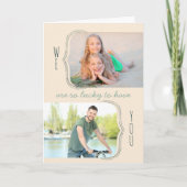 Zo blij dat je vader 2 foto-Vaderdag hebt Kaart (Voorkant)