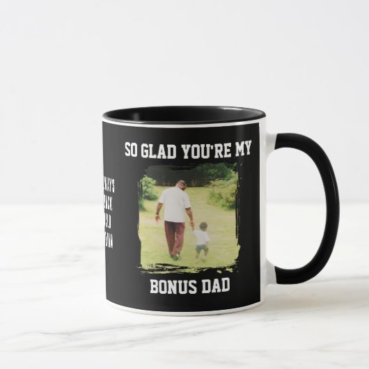 Zo blij dat jij mijn bonus papa bent Vaderdag Mok (Rechts)