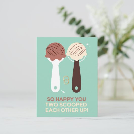 Zo blij dat jullie twee elkaar ijs hebben geschept briefkaart (Staand voorkant)