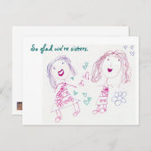 Zo blij dat we zussen zijn, Briefkaart (Voorkant / Achterkant)