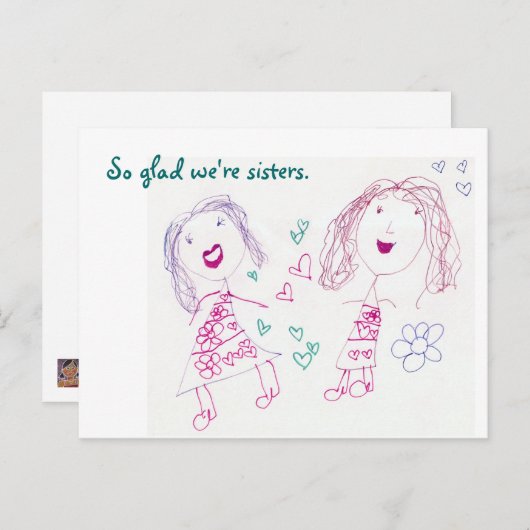 Zo blij dat we zussen zijn, Briefkaart (Voorkant / Achterkant)
