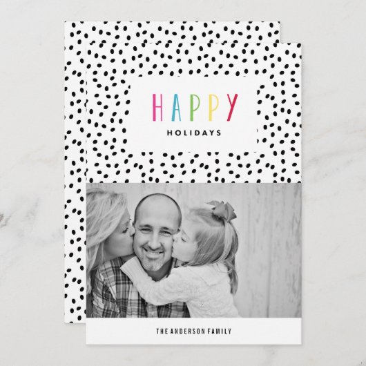 Zo blij | Vakantieknopkaart Feestdagenkaart (Voorkant / Achterkant)