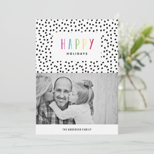 Zo blij | Vakantieknopkaart Feestdagenkaart (Staand voorkant)