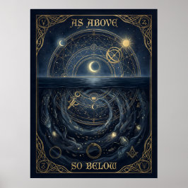 Zo Boven Zo Beneden Hermetische Alchemie Hemels Poster