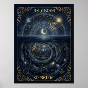 Zo Boven Zo Beneden Hermetische Alchemie Hemels Poster