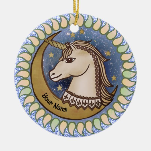 Zo Brave Eenhoorn Keramisch Ornament (Voorkant)