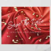 Zo Chic Rode Foto Collage Save the Date Kaart (Achterkant)