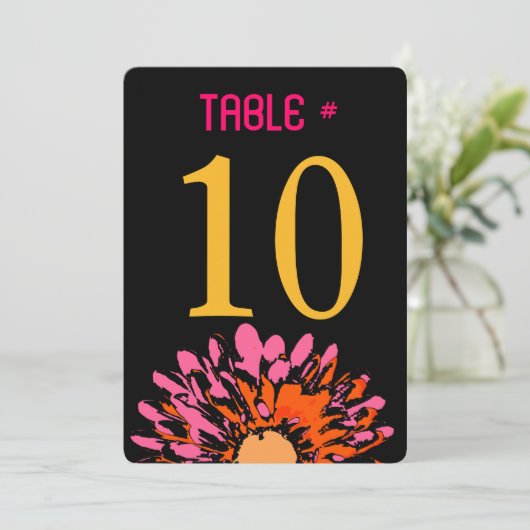 ZO  DAG Bat Mitzvah Table Number Kaart (Staand voorkant)