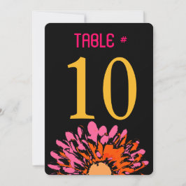 ZO  DAG Bat Mitzvah Table Number Kaart