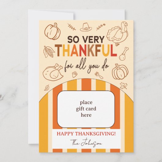 Zo Dankbaar Herfst Thanksgiving Cadeaukaarthouder Kaart (Voorkant)