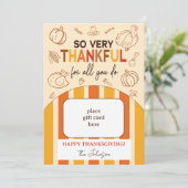 Zo Dankbaar Herfst Thanksgiving Cadeaukaarthouder Kaart (Staand voorkant)