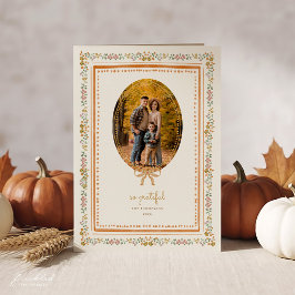 Zo Dankbaar Thanksgiving Familie Fotokaart Feestdagen Kaart