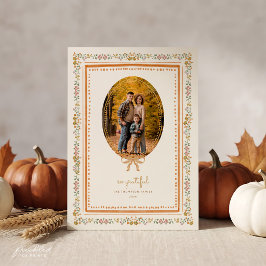Zo Dankbaar Thanksgiving Familie Fotokaart Feestdagenkaart