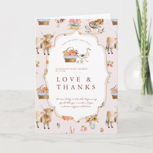 Zo dankbaar voor jou | Herfst Baby shower Bedankkaart (Voorkant)