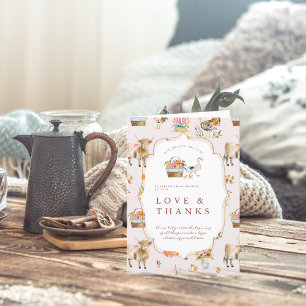 Zo dankbaar voor jou   Herfst Baby shower Bedankkaart