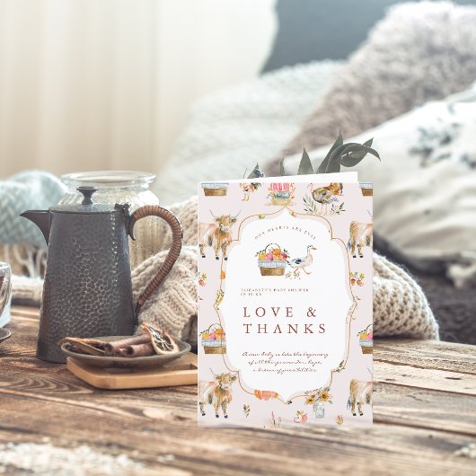 Zo dankbaar voor jou | Herfst Baby shower Bedankkaart