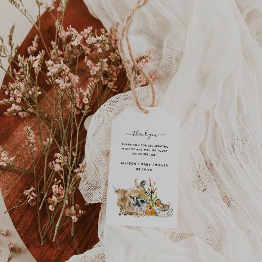 Zo dankbaar voor jou | Herfst Baby shower Cadeaulabel