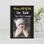 Zo droevig Pensionering Grappige Mopperkont Meisje Kaart (Staand voorkant)