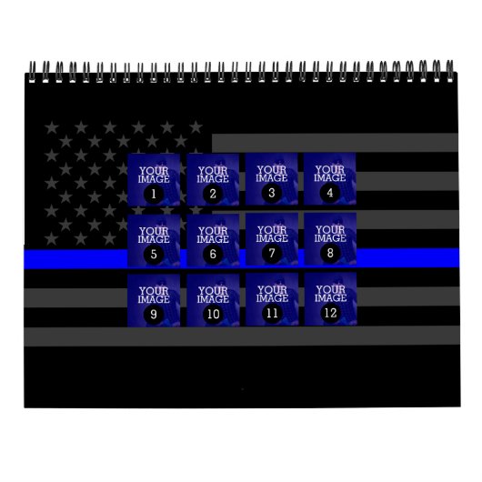Zo eenvoudig als 1 tot 12 uw eigen blauwe lijnfoto kalender (Achterkant)