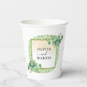 Zo Elegant Botanical Greenery Wedding Paper Cup Papieren Bekers (Achterkant)