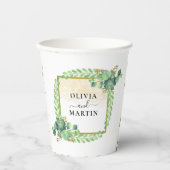 Zo Elegant Botanical Greenery Wedding Paper Cup Papieren Bekers (Voorkant)