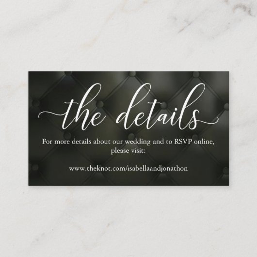 Zo Elegant Calligraphy Wedding Website Enclosure C Informatiekaartje (Voorkant)