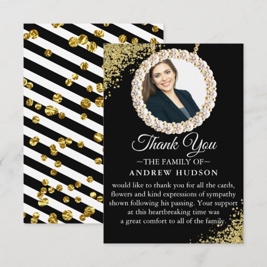 Zo Elegant Funeral Photo Hartelijk dank Bedankkaart (Voorkant / Achterkant)