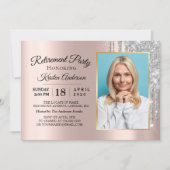 Zo Elegant Glitter Roos Gold Retirement Party Kaart (Voorkant)