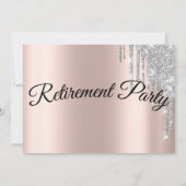 Zo Elegant Glitter Roos Gold Retirement Party Kaart (Achterkant)