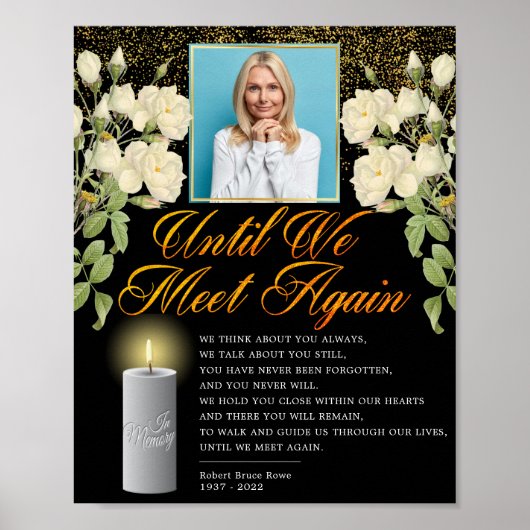 Zo Elegant Herdenkingsfoto Funeral Gedicht Bord Poster (Voorkant)