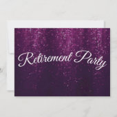 Zo Elegant Paars Glitter Gold Retirement Party Kaart (Achterkant)