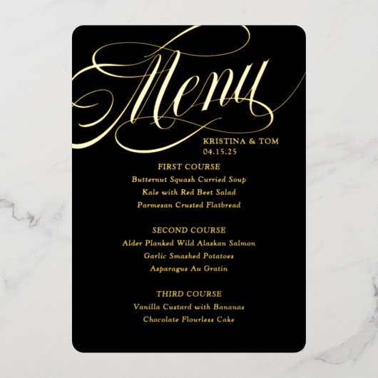 Zo Fancy Menu Echt Folie Uitnodiging (Voorkant)