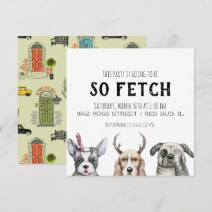 Zo Fetch Puppy Thema Feest Kaart