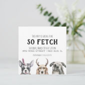 Zo Fetch Puppy Thema Feest Kaart (Staand voorkant)