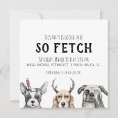 Zo Fetch Puppy Thema Feest Kaart (Voorkant)