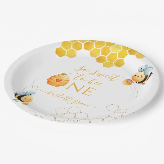 Zo fijn om één bijendag te zijn papieren bordje (Gekanteld)