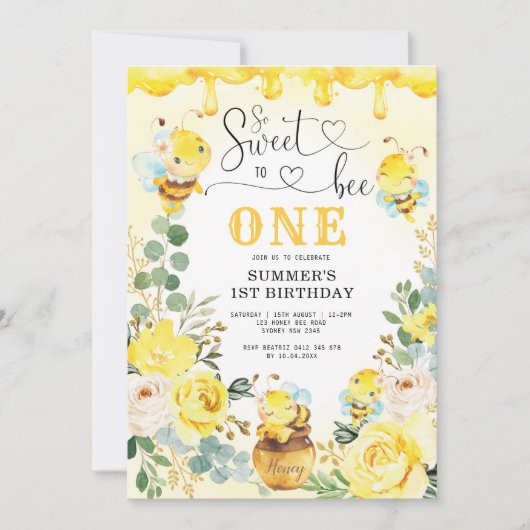 Zo fijn om één honingraat te zijn: Birthday Party Kaart (Voorkant)