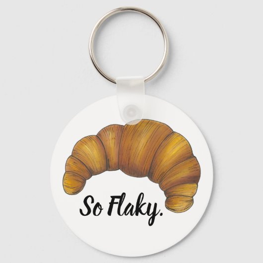 Zo flaky Foodie Gift Buttery French Croissant Food Sleutelhanger (Voorkant)